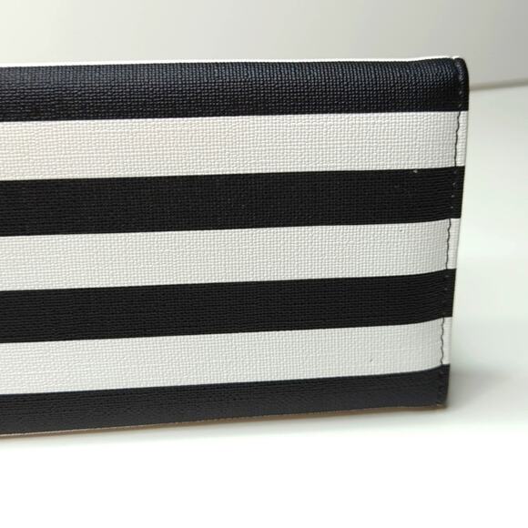 KUT FROM THE KLOTH Black White Striped Slimfold Wallet Vegan Leather NEW - Picture 7 of 8